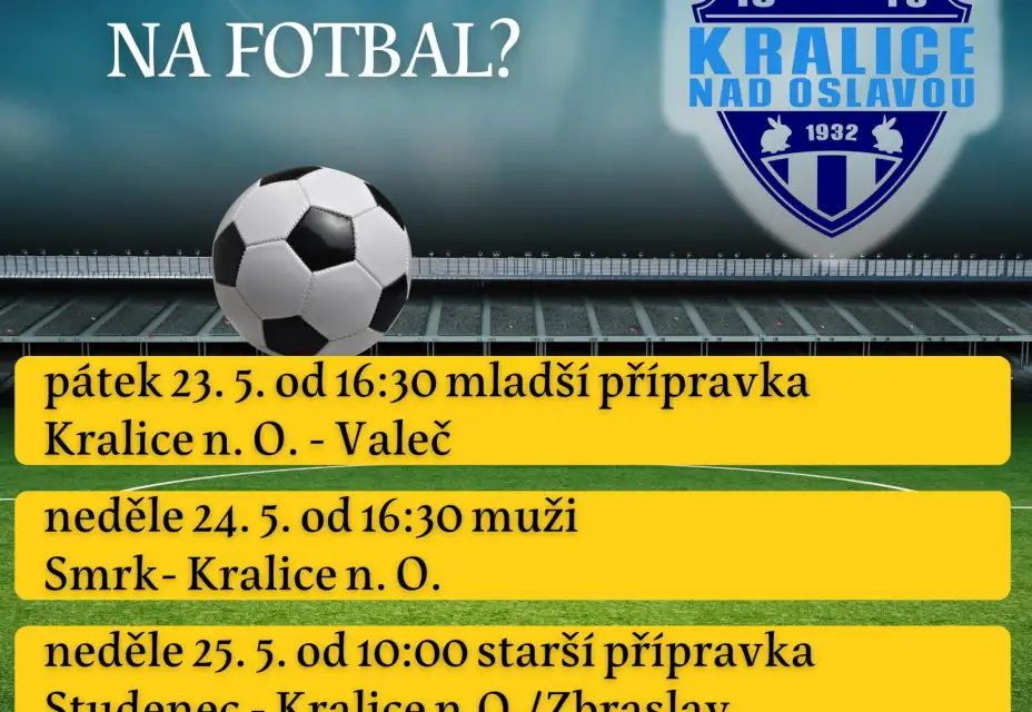 Pozvánka na víkendové zápasy